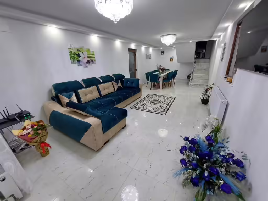 Lounge comun cu canapea extensibilă la Maria's Dream House, Zărnești