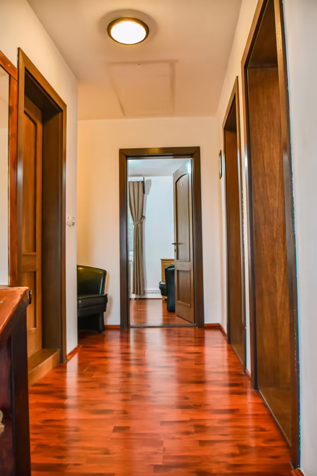 Hol interior cu parchet din lemn la Casa Georgea
